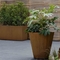 Outdoor Garden Metal Flower Pots Tapered Cylinder Corten Steel Conical Planters